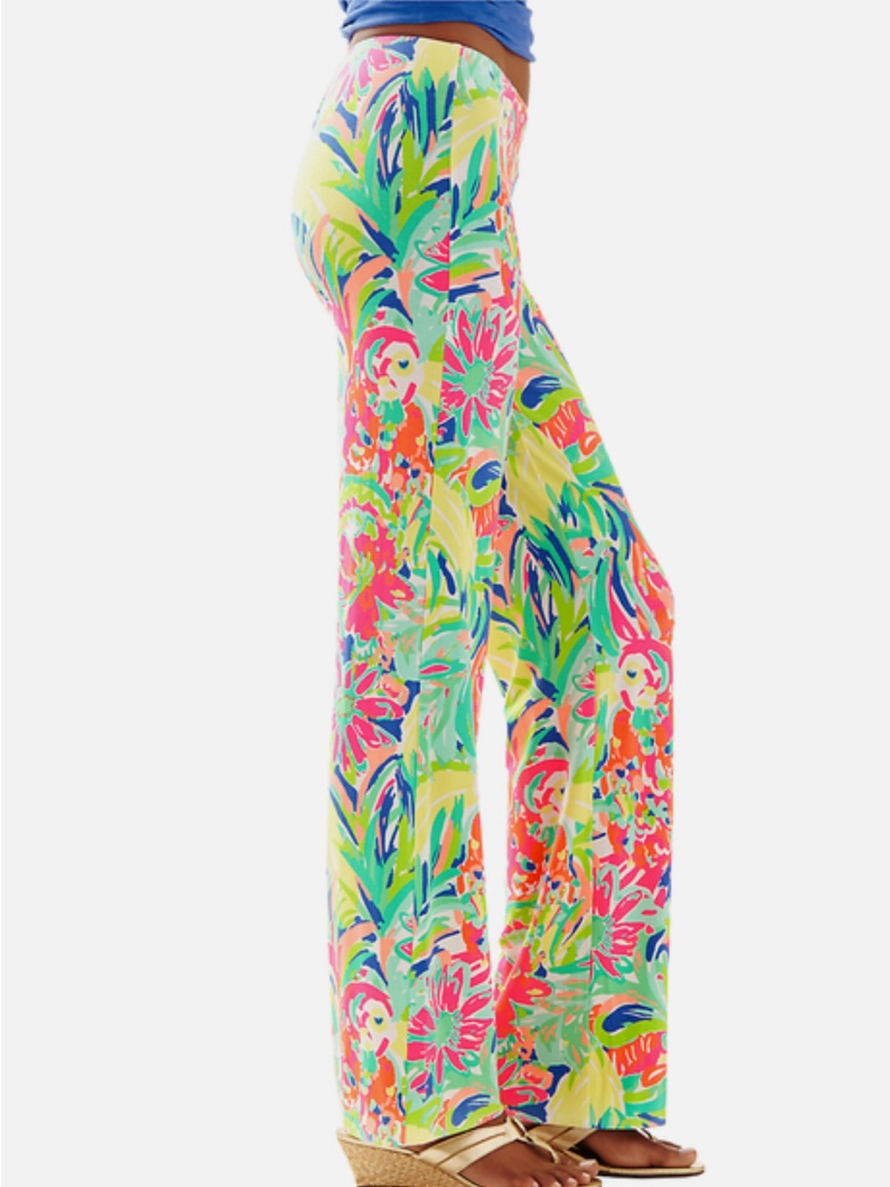 Lilly Pulitzer Georgia May Palazzo Pant in Multi Casa Banana Sz M - Picture 2 of 11